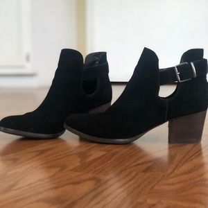 Black suede booties